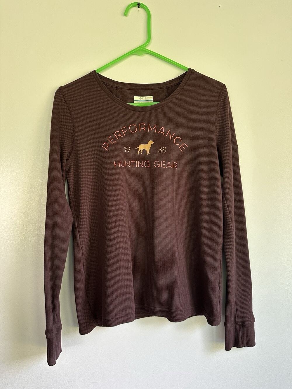 Columbia PHG Performance Hunting Gear Woman’s Size Medium Brown Waffle Knit Top